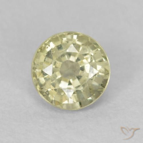 0.48ct 天然 ライトイエロー サファイア, ラウンド, VS