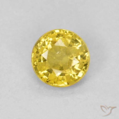 0.40ct 天然 バンブルビーイエロー サファイア, ラウンド, SI