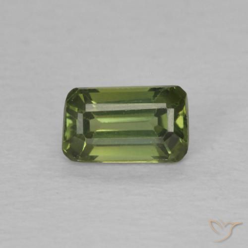 0.48ct 天然 ディープグリーン サファイア, エメラルドカット, VVS-VS