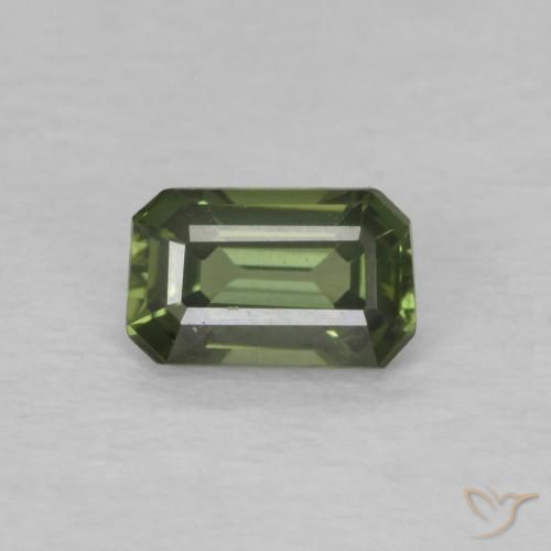 0.41ct 天然 フォレストグリーン サファイア, エメラルドカット, VVS