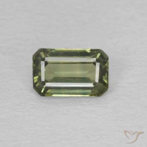 0.42ct 天然 ウォームフォレストグリーン サファイア, エメラルドカット, VVS-VS