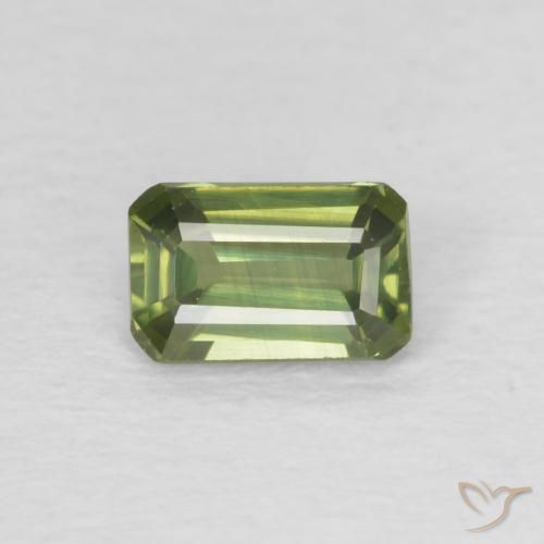 0.44ct 天然 ディープグリーン サファイア, エメラルドカット, VVS-VS