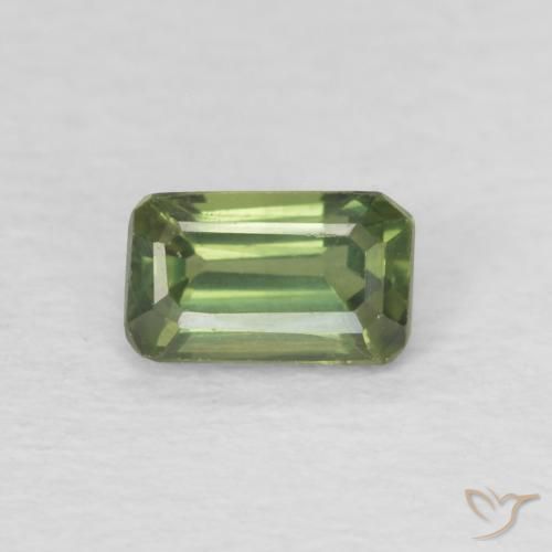 0.50ct 天然 フォレストグリーン サファイア, エメラルドカット, VVS-VS