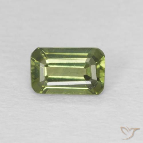 0.44ct 天然 ディープグリーン サファイア, エメラルドカット, VVS-VS