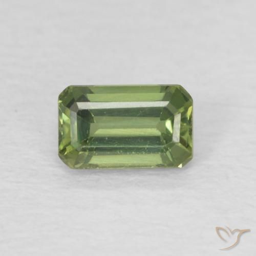 0.48ct 天然 ミディアムグリーン サファイア, 八角形 / エメラルドカット, VVS-VS, Photo A
