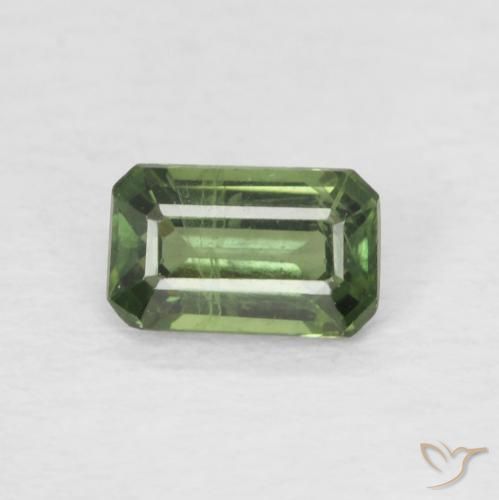 0.42ct 天然 Medium Dark-Green サファイア, エメラルドカット, VS