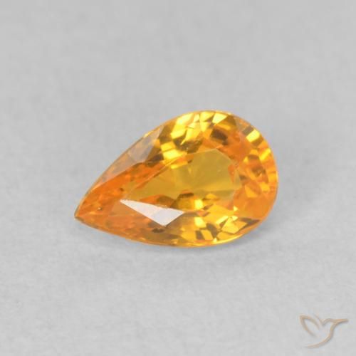 0.51ct 天然 濃いオレンジゴールド サファイア, 洋梨の形, VVS-VS