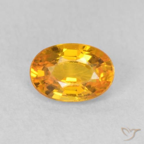0.68ct 天然 濃いオレンジゴールド サファイア, 楕円形, VVS-VS