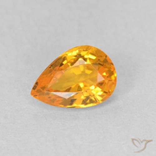 0.51ct 天然 オレンジゴールド サファイア, 洋梨の形, VVS-VS