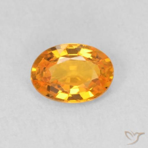 0.53ct 天然 ミディアムオレンジ サファイア, 楕円形, VVS-VS