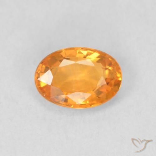 0.57ct 天然 オレンジゴールド サファイア, 楕円形, VVS-VS