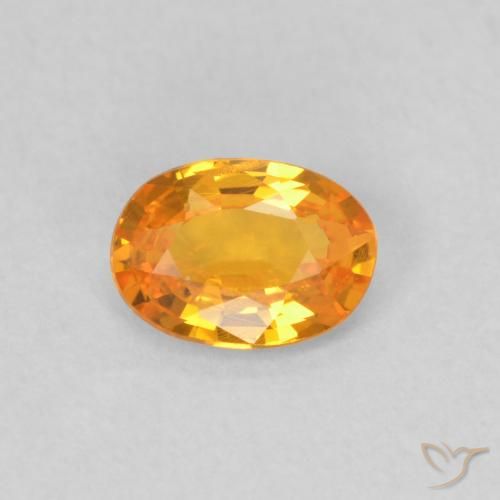 0.48ct 天然 鮮やかなオレンジ サファイア, 楕円形, VS