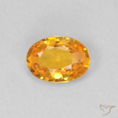 0.52ct 天然 鮮やかなオレンジ サファイア, 楕円形, VS