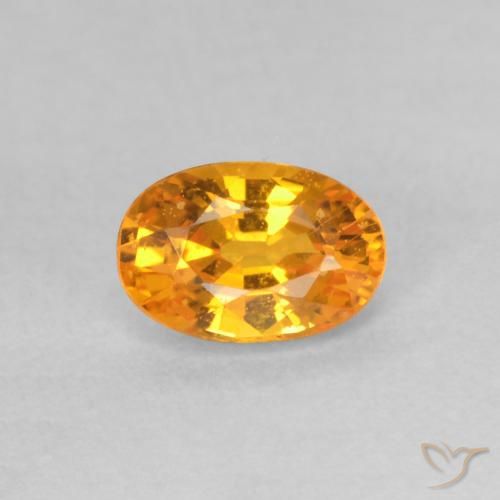 0.65ct 天然 アプリコットオレンジ サファイア, 楕円形, VS