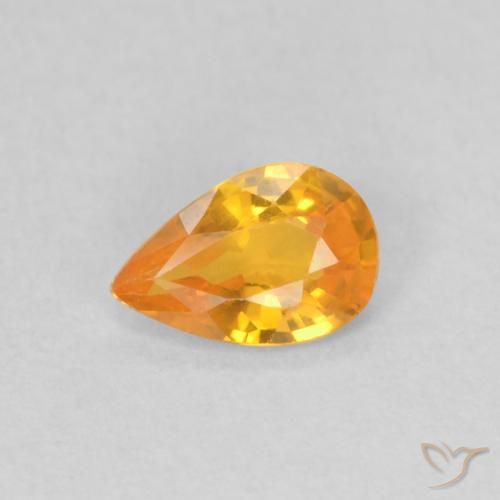 0.40ct 天然 アプリコットオレンジ サファイア, 洋梨の形, VS