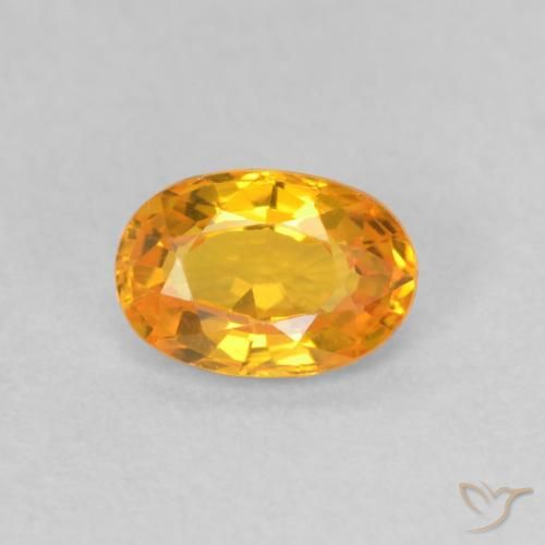 0.63ct 天然 鮮やかなオレンジ サファイア, 楕円形, VS