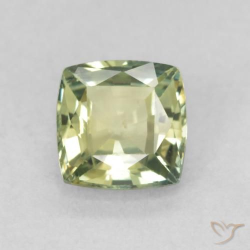 0.79ct 天然 アーシーグリーン サファイア, クッション, VVS-VS