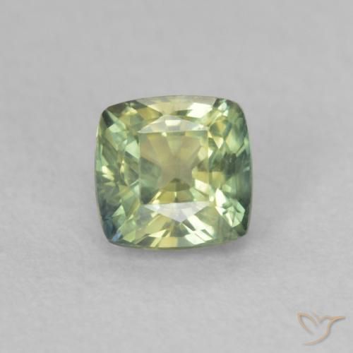 0.50ct 天然 黄みがかったグリーン サファイア, クッション, VVS-VS