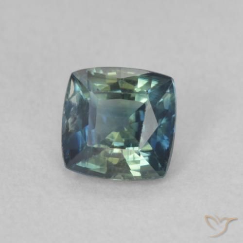 0.53カラットの天然Teal Blueサファイア、クッション、VVS-VS