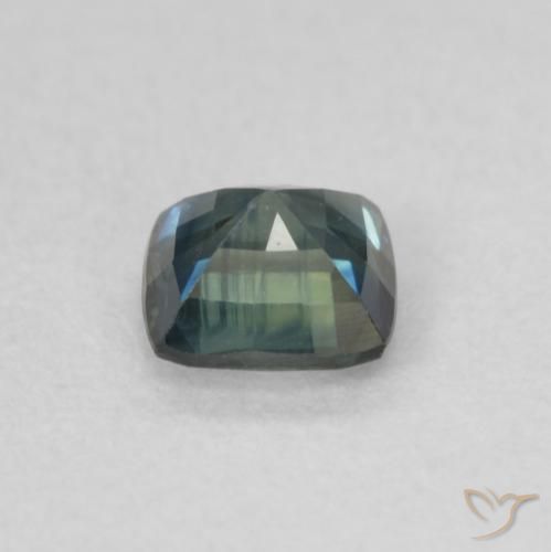 0.53カラットの天然Teal Blueサファイア、クッション、VVS-VS