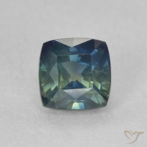 0.54ct 天然 ティール サファイア, クッション, VS