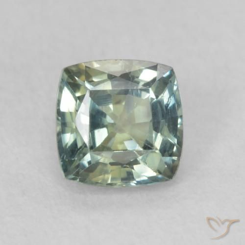 0.55ct 天然 黄みがかったグリーン サファイア, クッション, VS