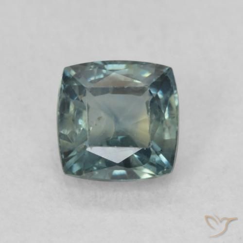 0.65ct 天然 青みがかったグリーン サファイア, クッション, VS