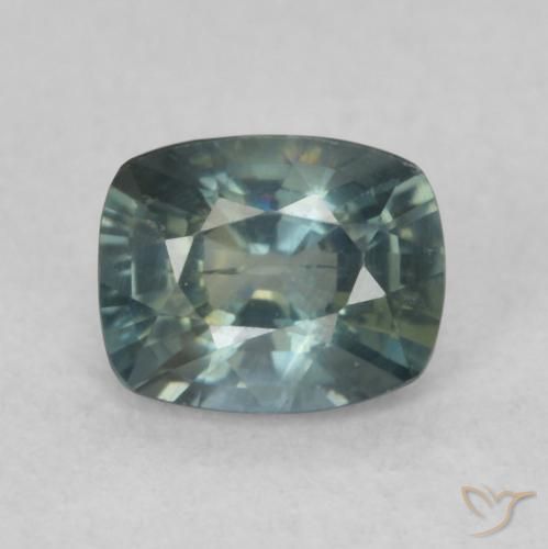 0.73ct 天然 青みがかったグリーン サファイア, クッション, VS