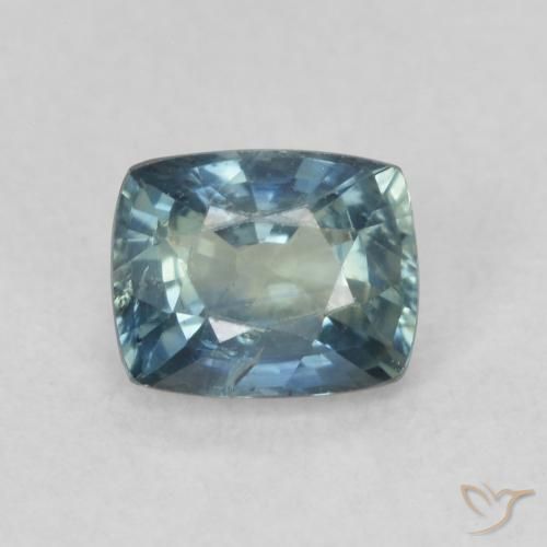 0.85ct 天然 Teal Blue サファイア, クッション, VS