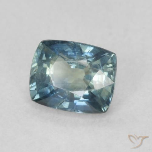 0.85カラットの天然Teal Blueサファイア、クッション、VS