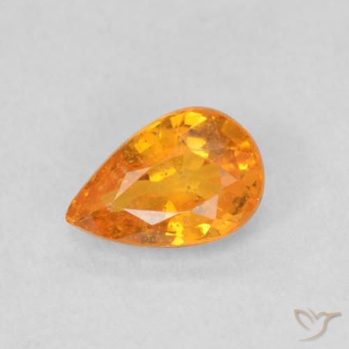 0.56ct 天然 アプリコットオレンジ サファイア, 洋梨の形, VS