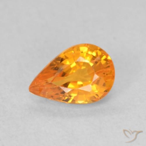 0.64ct 天然 ミディアムオレンジ サファイア, 洋梨の形, VS