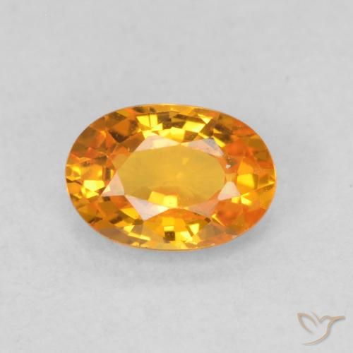 0.68ct 天然 鮮やかなオレンジ サファイア, 楕円形, VS