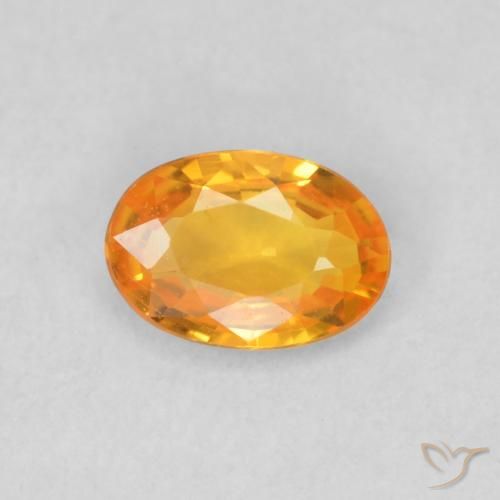 0.53ct 天然 鮮やかなオレンジ サファイア, 楕円形, VS