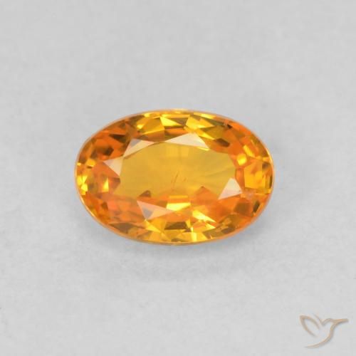 0.61ct 天然 鮮やかなオレンジ サファイア, 楕円形, VS