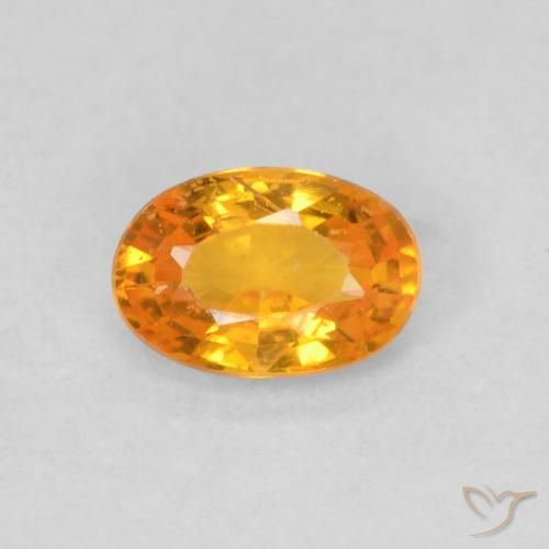 0.54ct 天然 鮮やかなオレンジ サファイア, 楕円形, VS