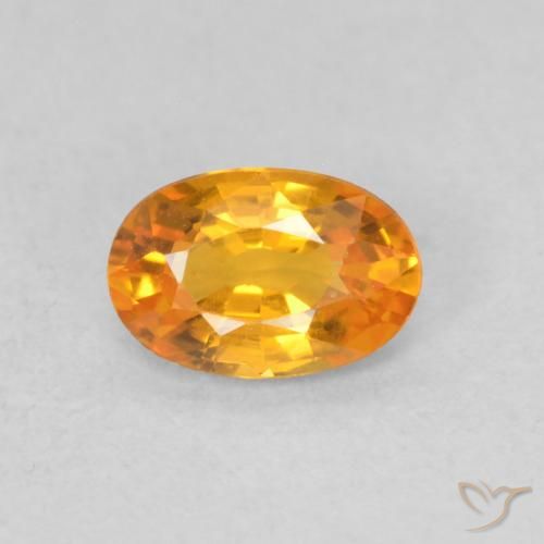 0.55ct 天然 鮮やかなオレンジ サファイア, 楕円形, VS