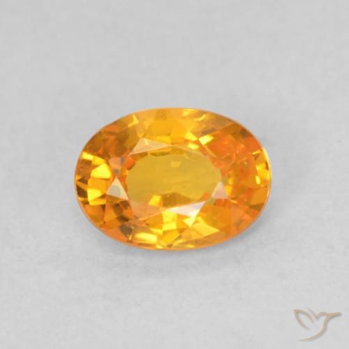 0.59ct 天然 鮮やかなオレンジ サファイア, 楕円形, VS