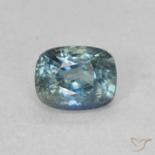 0.59ct 天然 ティール サファイア, クッション, VS-SI