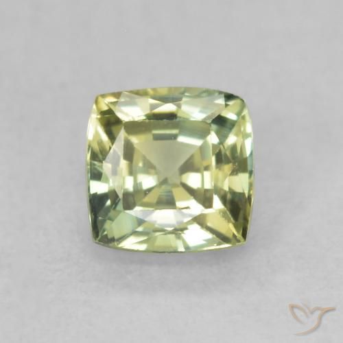 0.71ct 天然 オリーブグリーン サファイア, クッション, VVS-VS