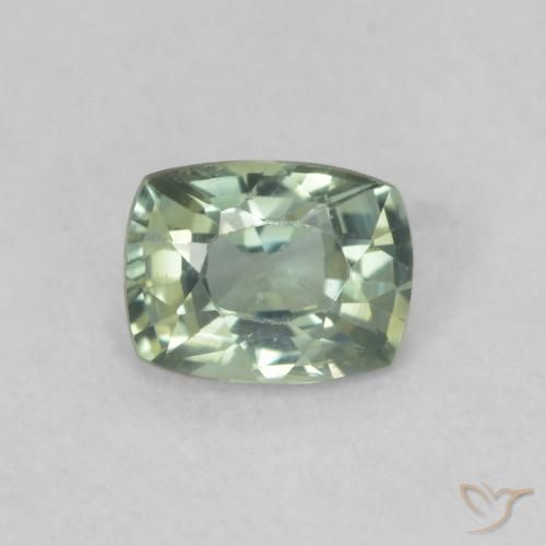 0.47ct 天然 薄いフォレストグリーン サファイア, クッション, VVS-VS