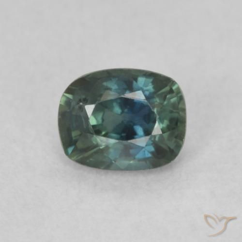 0.49ct 天然 ティール サファイア, クッション, VS