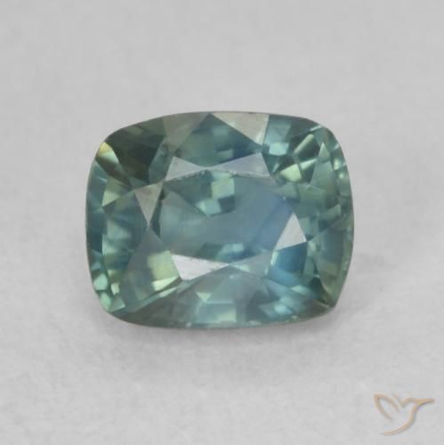0.84ct 天然 ティール サファイア, クッション, VS