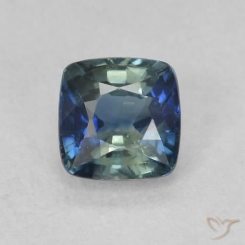 0.68ct 天然 ティール サファイア, クッション, VS