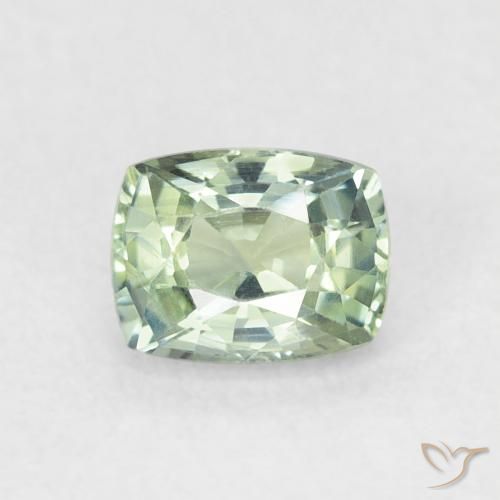 0.64ct 天然 薄いセージグリーン サファイア, クッション, VS