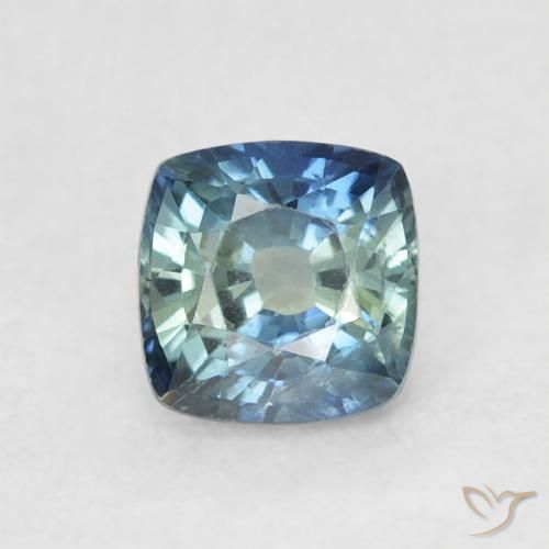 0.80ct 天然 ティール サファイア, クッション, VS