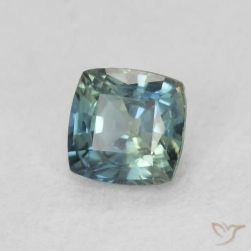 0.54カラットの天然Teal Blueサファイア、クッション、VS