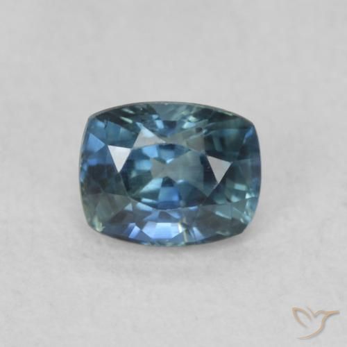 0.57ct 天然 ティール サファイア, クッション, VVS-VS