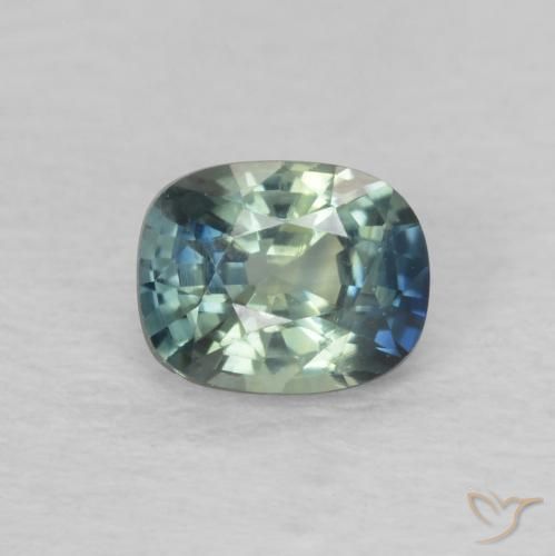 0.60ct 天然 ティール サファイア, クッション, VVS-VS