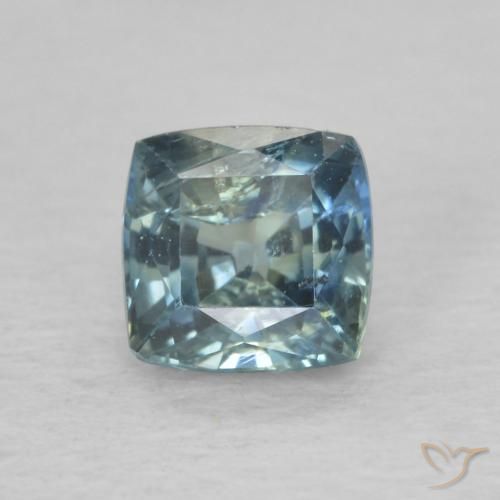 0.76ct 天然 ブルーグリーン サファイア, クッション, VS-SI